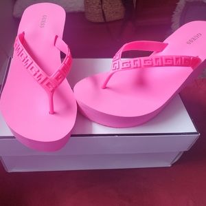 Brand new pink platform guess sandals